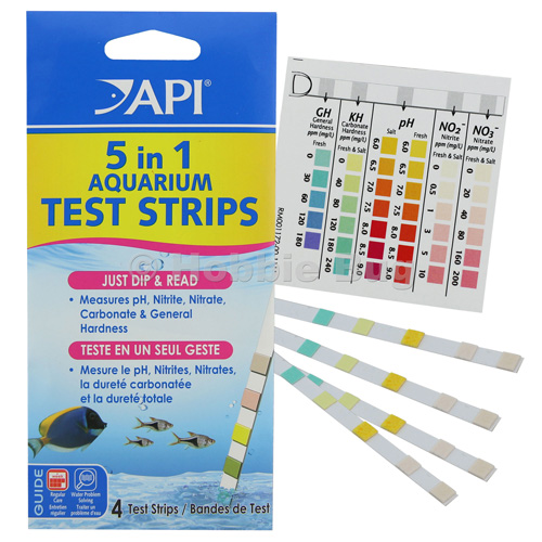 API 5 in 1 Aquarium Tank Test Strip Kit (pH Nitrite Nitrate Carbonate etc )